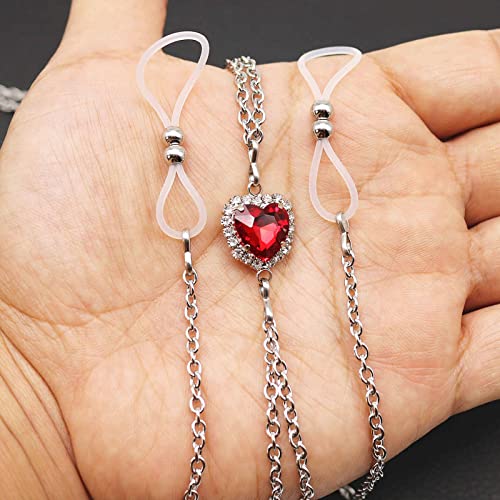 Non Piercing Nipple Chains Choker Heart Nipple Jewelry Fake Body Piercing Rings #TOP3
