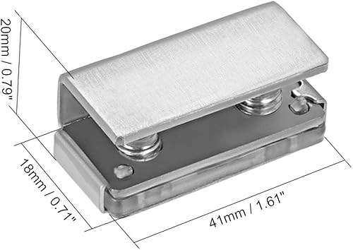 Miniatura 3 de uxcell Puerta de vidrio de 0.197-0.315 in doble cierre magnético cierre ABS blanco con abrazadera