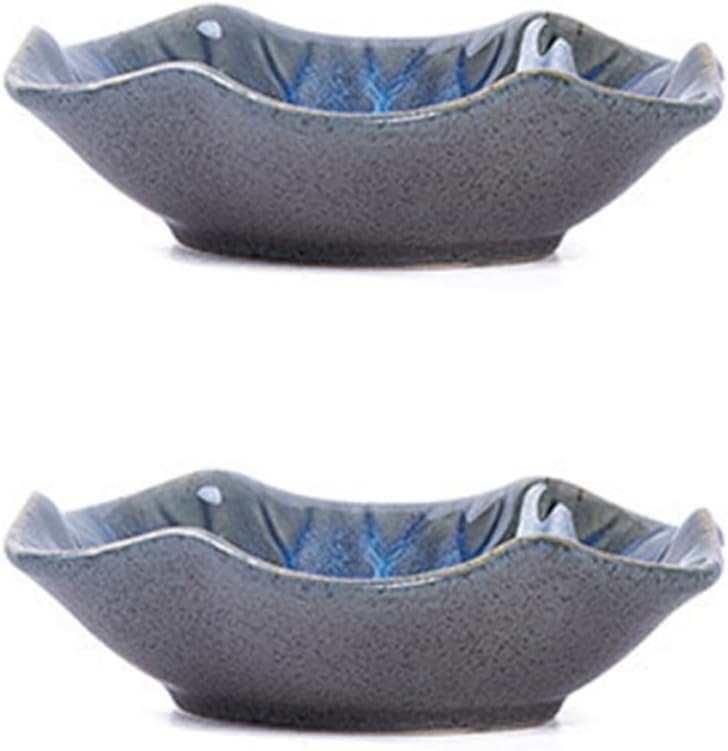 3pcs Japanese Style Ceramic Lotus Leaf Flavor Dish for Dipping Sauces
