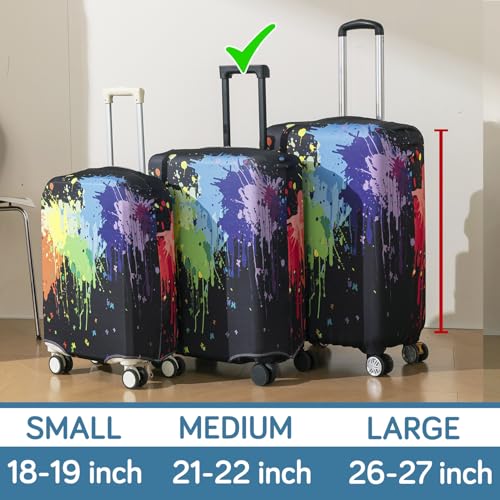Image of HOKIPO Suitcase Covers for Trolley Suitcase, 220gsm Durable and Washable, Medium (21-22inch) - Color Drip (AR-6344-D5)