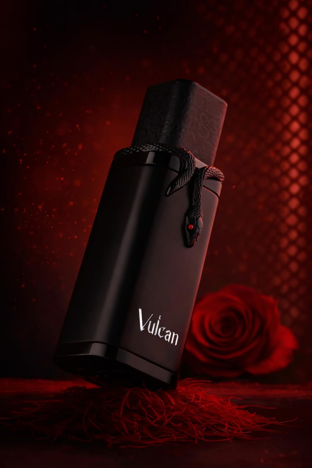VULCAN Black Edition EXTRAIT Perfume Hombre 100ml – Fragancia Cuero con Azafrán, Canela y Almizcle – Aroma Intenso, Elegante y Duradero + Atomizador Drikanbest de Regalo