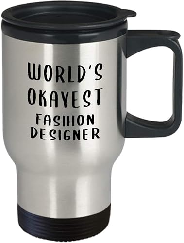 Miniatura 2 de Funny Gifts for Worlds Okayest Fashion Designer Travel Mug Insulated Coffee Tumbler - Textile Artist Designing Clothing Stylist Industry Cute Gag