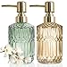 JINYOMFLY Seifenspender Grün Roségold Glas, Shampoo Flaschen zum Befüllen, Seifenspender Glas mit Pumpe, Pumpspender aus Glas, Vintage Seifenspender 2er Set, 390ML ml Glas günstig Kaufen-JINYOMFLY Seifenspender Grün Roségold Glas, Shampoo Flaschen zum Befüllen, Seifenspender Glas mit Pumpe, Pumpspender aus Glas, Vintage Seifenspender 2er Set, 390ML