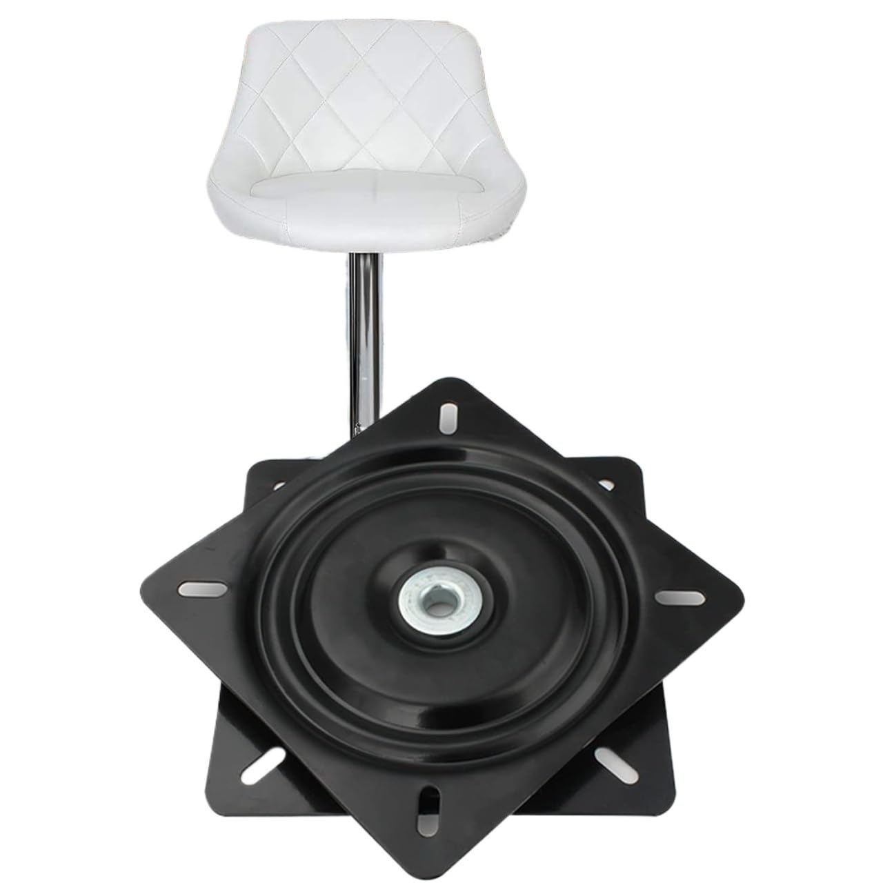 Base girevole con piastra orientabile, Acciaio Cuscinetto for giradischi, nero, dimensioni multiple, rotazione a 360 gradi for sedie(12inches)