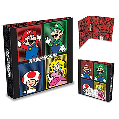 Pyramid International Super Mario A4 Ring Binder Folder (4 Colour Design) - Official Merchandise