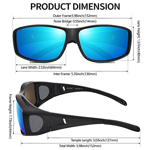 Image of URUMQI Polarized Sunglasses Fit Over Glasses for Men Women, Wraparound Sun Glasses UV400 Protection for Driving Fishing