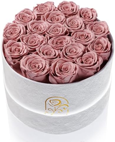 Gifts for Women Preserved Roses Flower Box, Luxury Velvet Box wit...