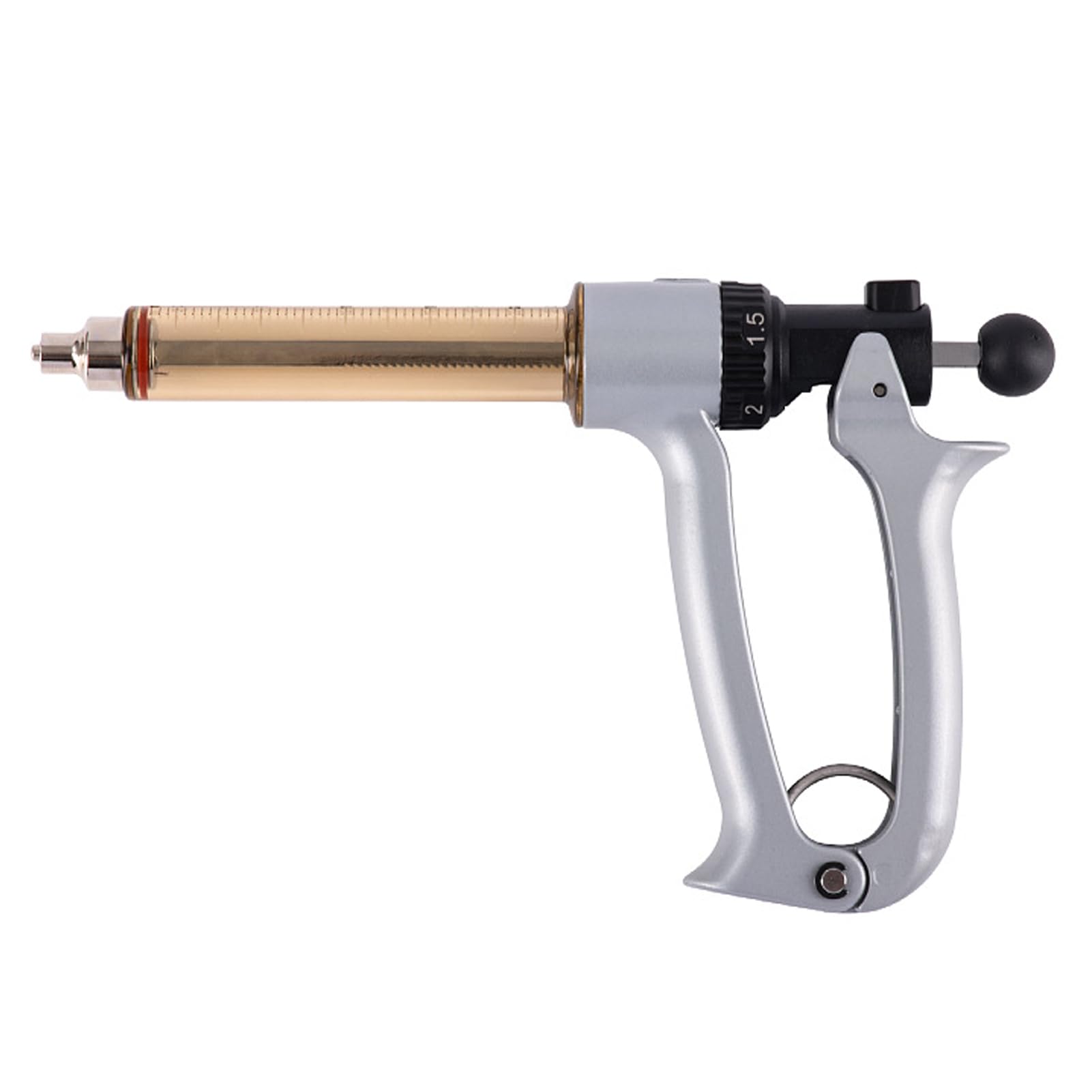 Gqqsxzntd Syringe Veterinary, Stainless Steel Semi-Automatic Adjustable Continuous Syringe, Veterinary Vaccine Injection For Cattle Sheep Pig Goat(Size:25ml)