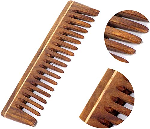 Image of Ekan 100% Natural Handmade Neem Wood Comb For Control Hair Fall And Hair Regrowth For Men And Women Pack Of 1 (Neem wood Comb Model no -7)