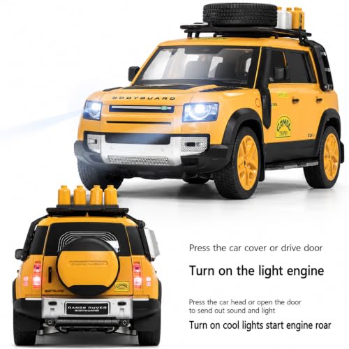 Image of Magicwand Die-Cast Zinc Alloy 1:24 Scale Camel Trophy Defender Defender Loader【Large】 with 6 Openable Doors,Lights & Music【Pack of 1】