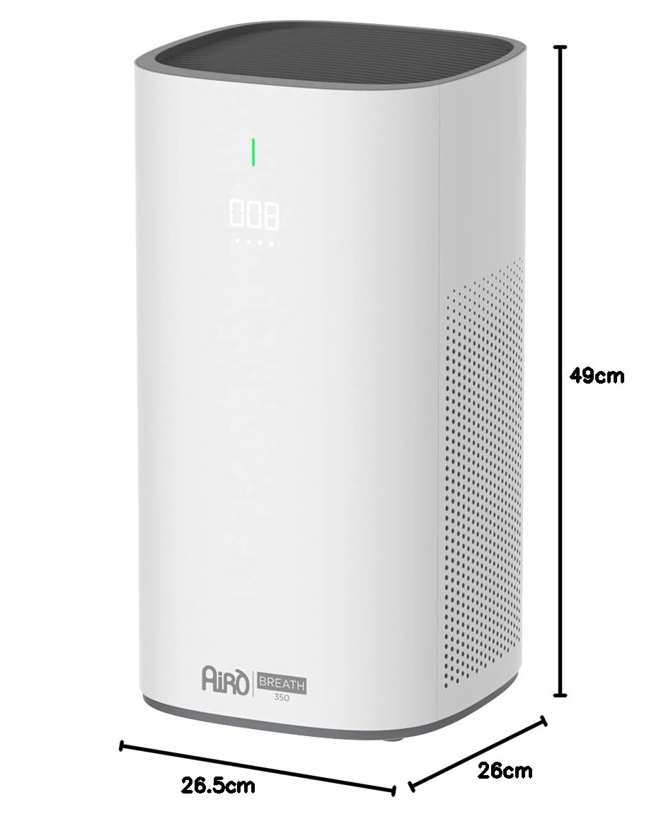 Purificatore d'aria per Allergie e Asma, Filtro HEPA 12, ionizzatore, CADR 350 m³/h, modalità silenziosa (Purifcatore + 1 filtro HEPA) Breath 350 di AERTECNICA