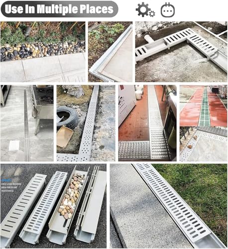 Drainage pluvial pour votre terrasse moderne grâce au drain extérieur argenté B - 5
