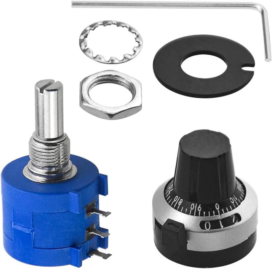 1Pcs 3590S-2-502L 5K Ohm Adjustable Precision Multi-Turn Potentiometer with 10 Turn Counting Dial Rotary Knob
