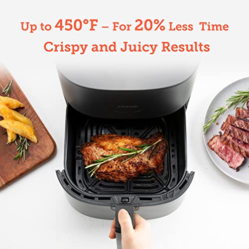 Cosori Air Fryer Pro Le 5-Quart, 9 Functions In 1 With Shake Reminder, Up To 450℉ For Oil-Free Crispy Results, Tempered Glass Display, 130+ Exclusive Recipes, Dishwasher Safe, Fit For 1-4 Family, Gray #TOP3