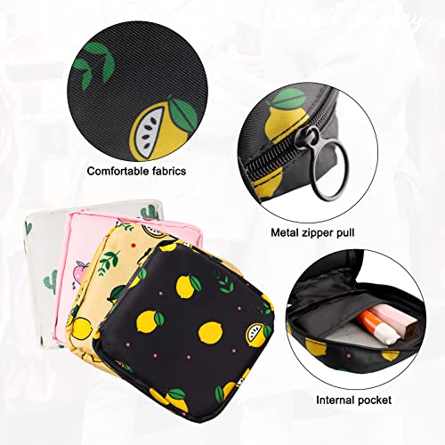 Image of Sanitary Napkin Storage Bag,Portable Sanitary Napkin Storage Pouch Pack of 4 Reusable Menstrual Cup Pouch with Zipper 4.7x4.7 inches Teen Feminine Products Bag for Girls,Women,Ladies (Peach)