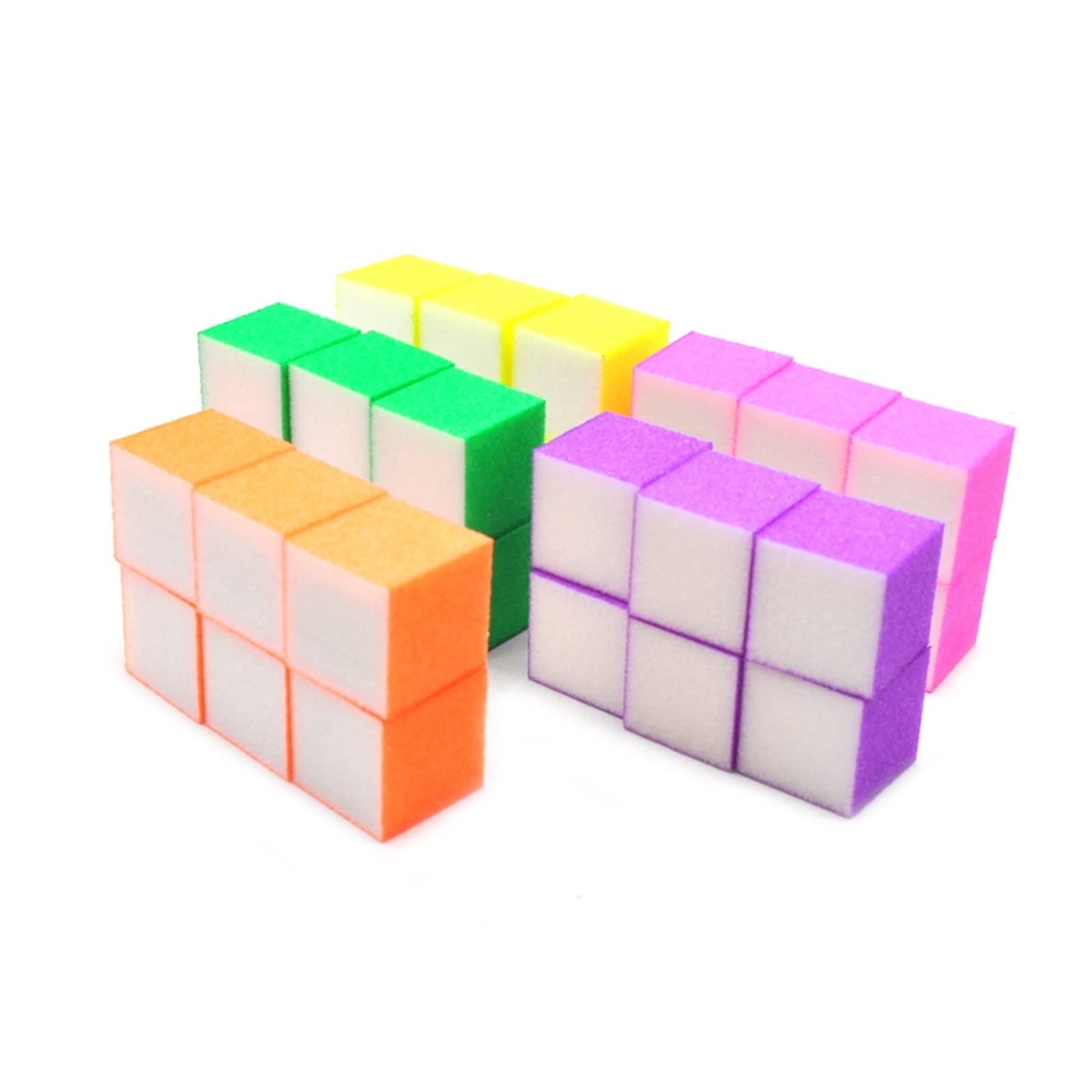 unghie lucidate, Lima for unghie Buffer Spugna 2,5x2,5x2,5cm Multicolore 100 pezzi