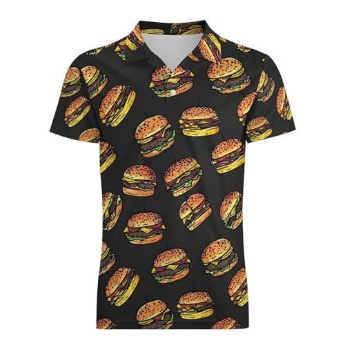 Boys' Classic Polo Shirts Short Sleeve Moisture-Wicking Golf & Tennis Shirts for Youth Teens Cute Hamburger4