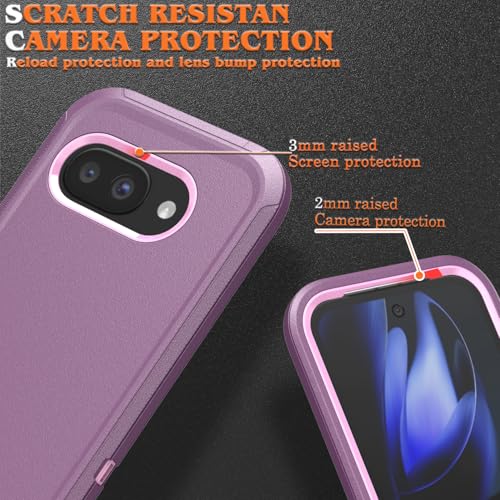 Coque Pixel 9A anti-chute protection écran bordeaux robuste avec clip de ceinture - 4