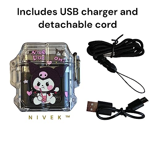 Encendedor USB Recargable Transparente Kuromi NIVEK miniatura 3