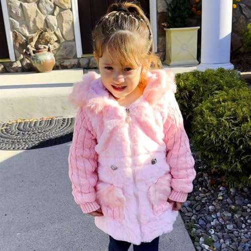 Baby Girls Infant Winter Knited Fur Outerwear Coats Snowsuit Clothing Jackets2