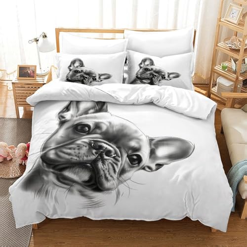 Housse de couette bouledogue français hypoallergénique - 3
