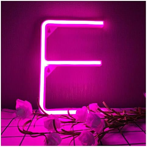 ENUOLI Letter Neon Signs Pink LED Neon Word Signs Battery/USB Powered Neon Letter A Alphabet Neon Sign Decrative Wall Lights Neon Words Night Light Light up Girls Room Wedding Birthday Party Home (A)