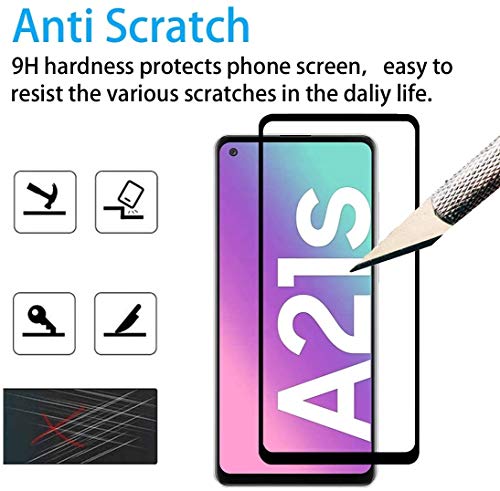 Image of 3D Curved Full Screen Coverage Tempered Glass Compatible for Samsung galaxy A21s (Black)