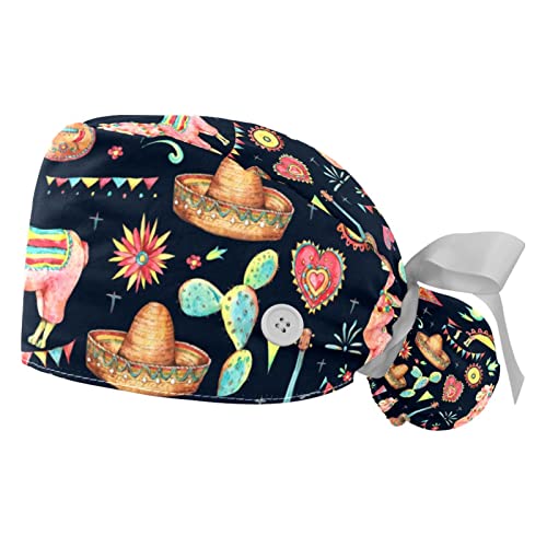Chapeaux de Travail Cactus Alpacas JDEZ - 2 Casquettes Respirantes Hommes Femmes