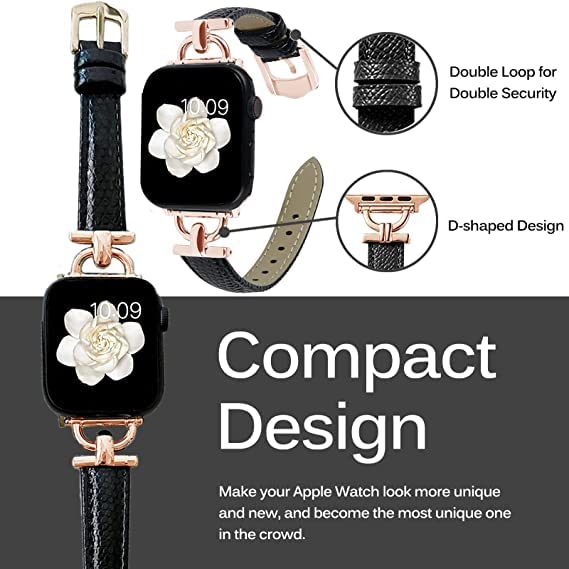 Miimall Compatible with Apple Watch 41mm/40mm/38mm Leather Strap - Image 3