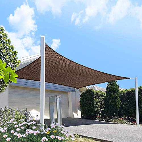 HOMA 16' x 18' Brown Rectangle Sun Shade Sail Canopy, 95% UV Blockage Awning Shelter Fabric Cloth Screen for Patio Outdoor Backyard - Heavy Duty Commercial Grade (Custom Size - Made in USA)