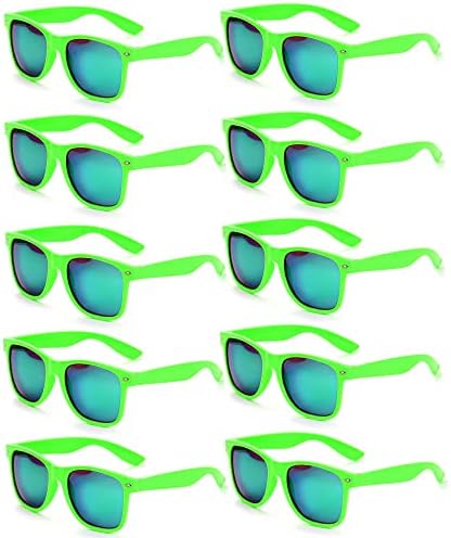 FSMILING 10 Pack 80s Party Sunglasses Bulk Adult Multipack Sunglasses Party Favors Glasses Neon Sunglasses pack