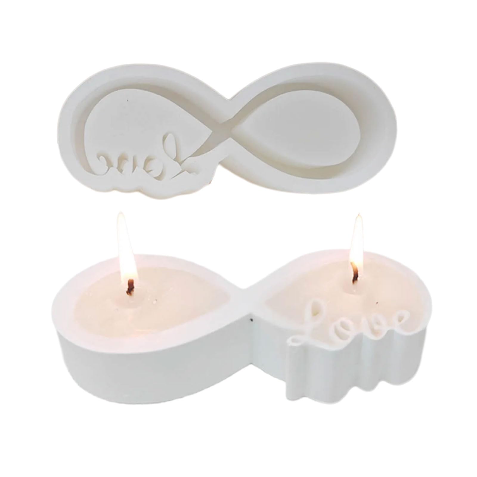 HZBB Silicone Molds Ribbon Love Candlesticks Molds Holder Resins Castings for Table Holiday Decorations Ribbon Love Holder Candlesticks Silicone Craft Castings