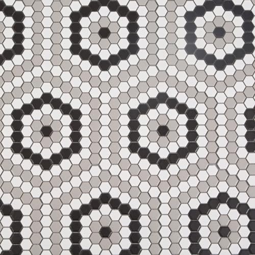 Opiniones y reviews de Caja de azulejo para baño más recomendados. 37 Soulscrafts - Azulejo de porcelana y cerámica hexagonal de 2,54 cm para cocina, baño y suelo (blanco, negro y gris mezclado; 10 hojas/caja)