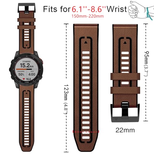 Correa QuickFit 22mm de cuero para Garmin Fenix miniatura 4