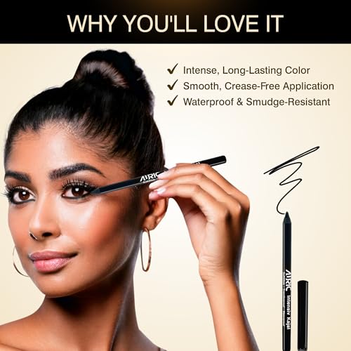 Image of Auric Intensiv Kajal Pencil (1.2g) I Long Lasting, Water Proof, Smudge Proof, Hypoallergenic, Easy-to-apply I Ophthalmologically Tested I (Charcoal Black)