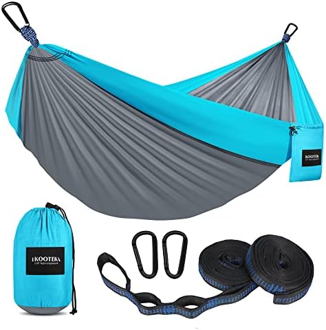 Kootek Camping Hammock Double Portable Hammocks Camping Accessories for Outdoor, Indoor, Backpacking, Travel, Beach, Backyard, Patio, Hiking