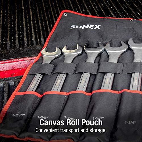 Sunex Tools 9707 Jumbo Fractional Combination Wrench Set, 7Piece (Includes Roll-Case), SAE Jumbo Combination Wrench Set - Image 6