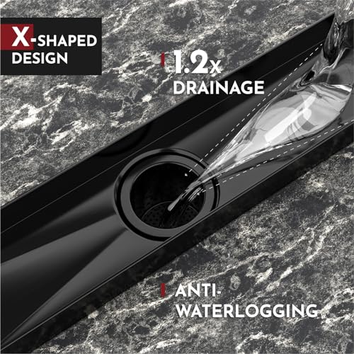 WEBANG 12 Inch Linear Shower Drain Rectangular Floor Drain with Accessories Reversible 2-in-1 Cover Tile Insert Grate Removable SUS304 Stainless Steel CUPC Certified Oil Rubbed Bronze - Thumbnail 5