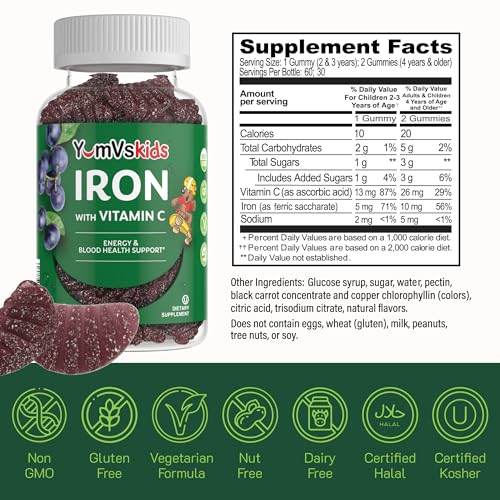 YUM-V'S Iron Gummies for Kids