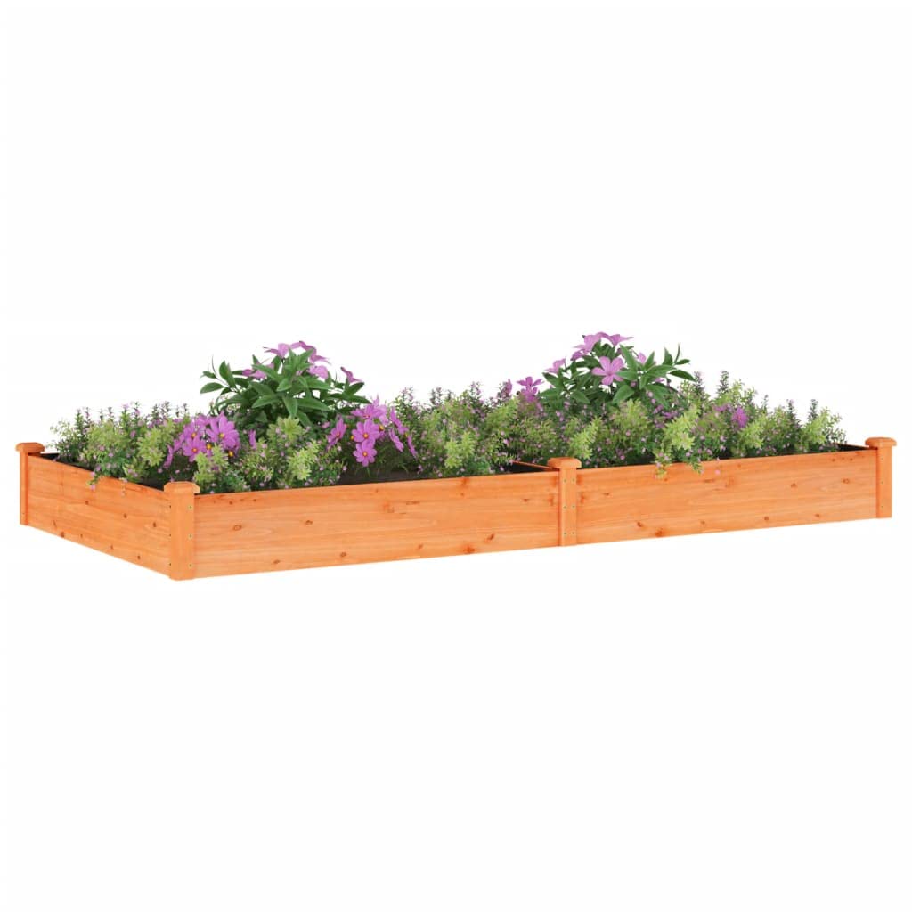 Bancal de madera maciza de abeto, marrón, 240 x 120 x 25 cm, jardinera elevada para verduras, hierbas y flores al aire libre