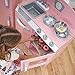 KidKraft Retro Wooden Play Kitchen and Refrigerator 2-Piece Set with Faucet, Sink, Burners and Working Knobs, Pink, Gift for Ages 3+