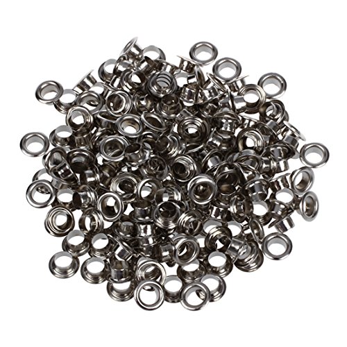 TOOGOO(R) 200 Metal OEILLETS RONDS/oeillets/Rivets de couleur argent 8mm 0.32