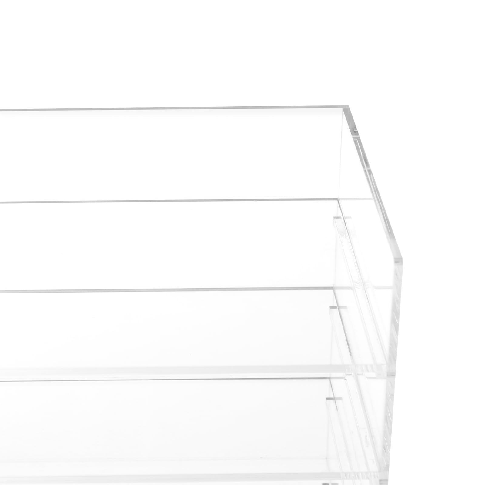 Bandeja para cartas apilable de acrílico, 4 niveles, bandeja para cartas, almacenamiento de papel de oficina, organizador de documentos de escritorio (transparente)