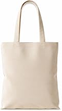 Premium Cotton Tote Bag, Eco-Friendly Shopping Bag, 100% Cotton Canvas, Reusable Grocery Cloth Bag, Extra Strong Long Handle Double Stitched Ideal for Printing
