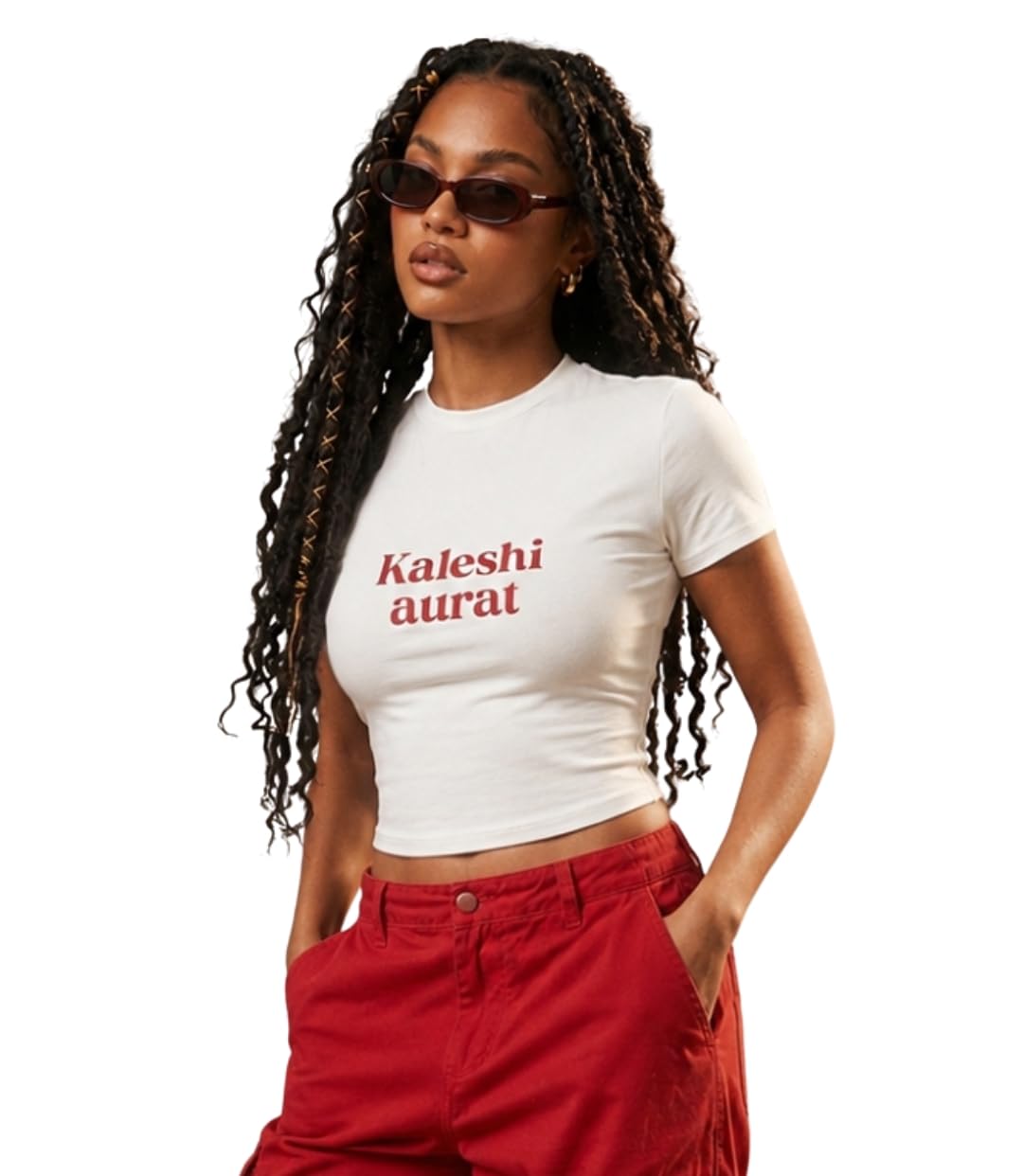 besick Kaleshi Aurat Printed Baby Tee Fitted Crop Bodyfit Top for Women's & Girl's-picture-38