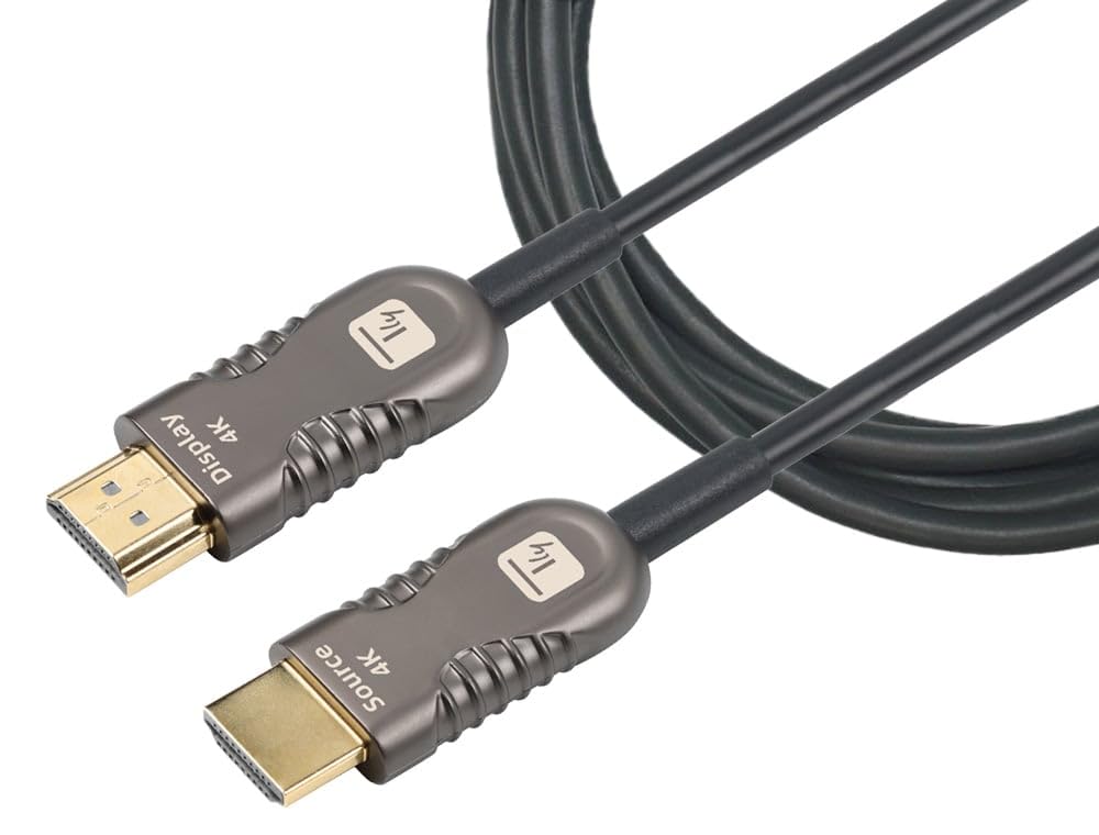 Techly 103977 Aktywny kabel optyczny HDMI™ 2.0 AOC 4K 18 GB/s, HDMI™ A/A/M/M, 10 m, czarny