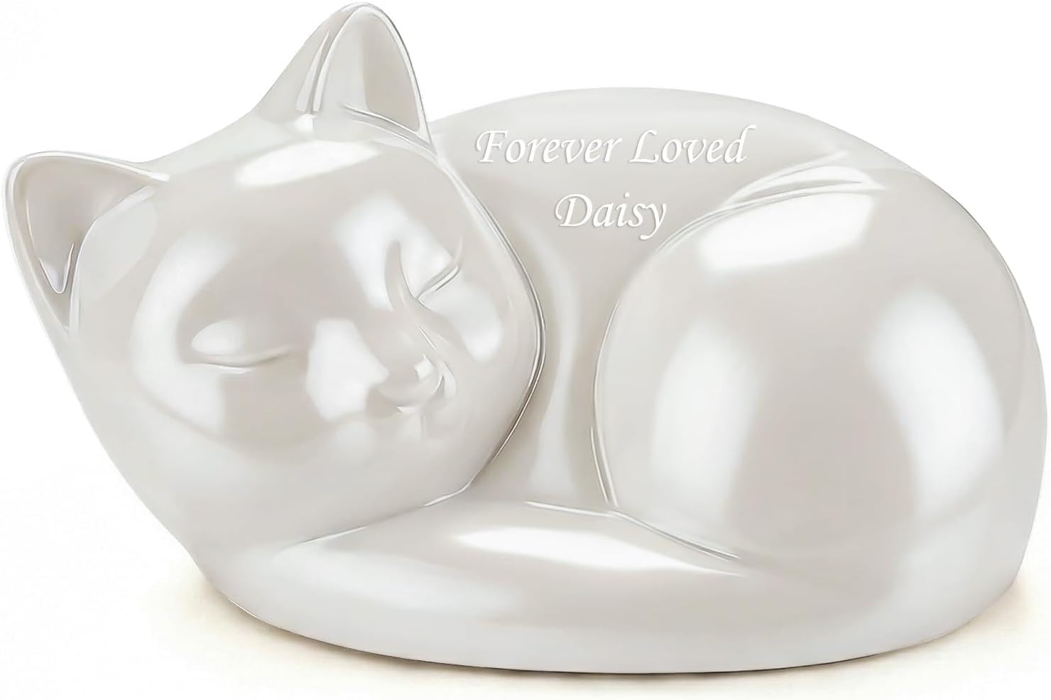 abooxiu Pet Urn for Cats Small Urn for Pet Ashes Sleeping Kitty Cat Urns for Ashes Pet Cremation Keepsake Funeral Urns Ceramic Mini Urns for Ashes Pet Memorial Sympathy Gifts for Loss of Cats