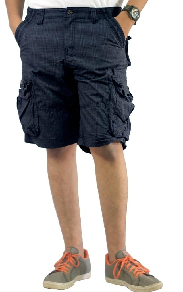 AERO CRAFT Men’s Cargo Shorts | 6 Pocket Black Checkered Cargo Shorts | Cotton Stretch Fabric | Casual & Outdoor Wear-image-19