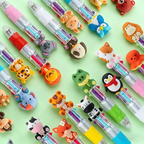 Set de 24 bolígrafos multicolor con diseño animal safari miniatura 3