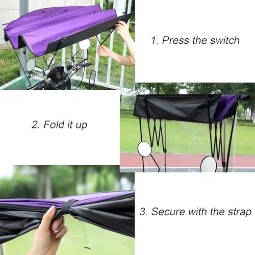 Toldo plegable para motocicleta eléctrica y scooter con panel HD 7